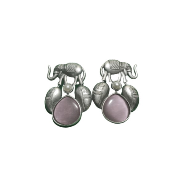 Oxidised Silver Elephant Design