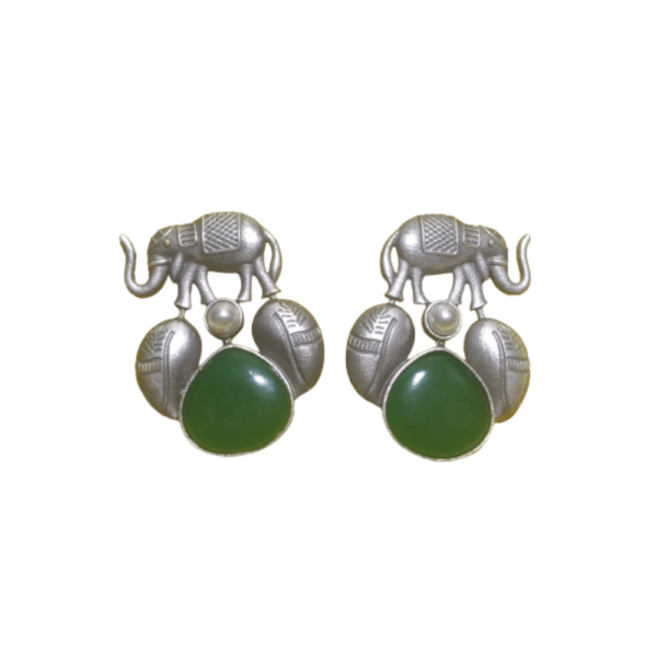 Oxidised Silver Elephant Design