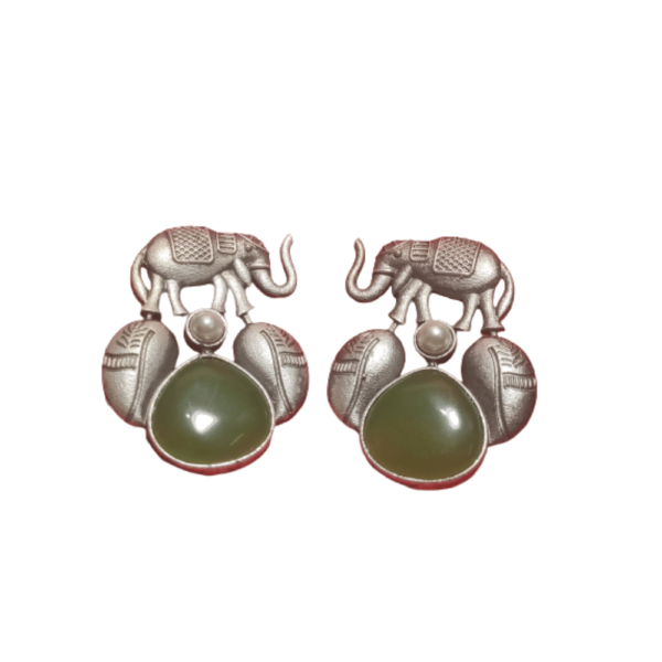 Oxidised Silver Elephant Design