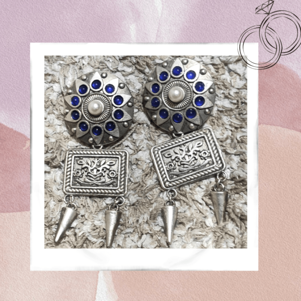 Tribal Silver Drop Earrings Oxi