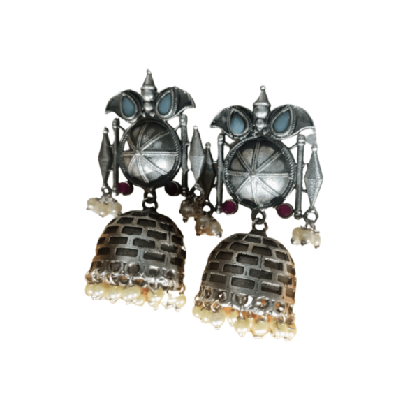 Rajputana Oxidised Jhumkas