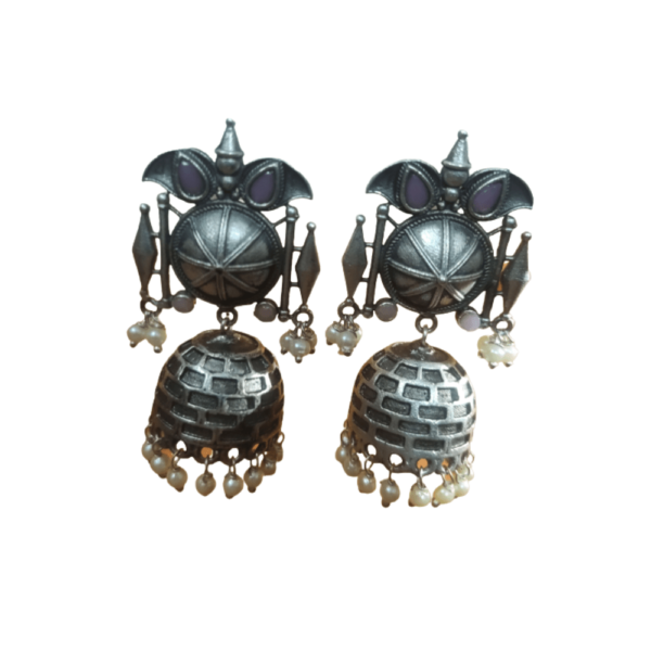 Rajputana Oxidised Jhumkas