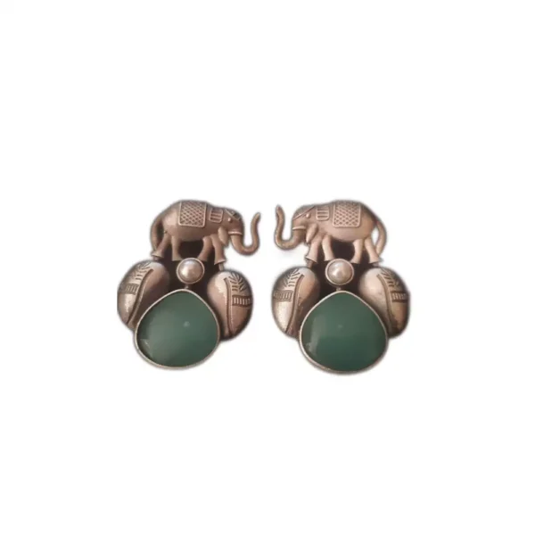 Oxidised Silver Elephant Design