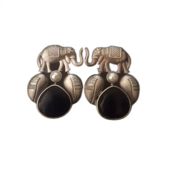 Oxidised Silver Elephant Design