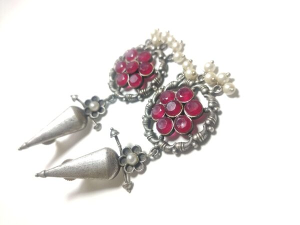 Handmade Oxi-Silver Plated Drop Earrings