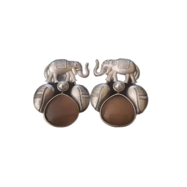 Oxidised Silver Elephant Design