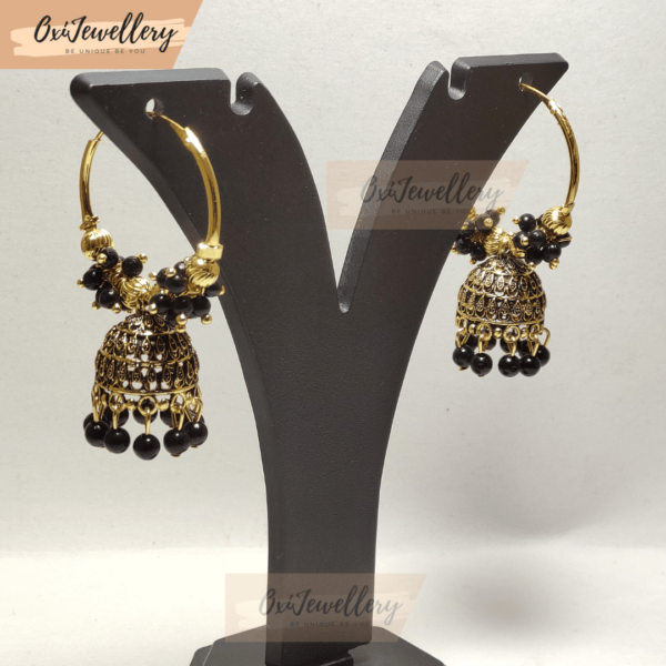 Oxi Pearl Meenakari Ring Jhumka