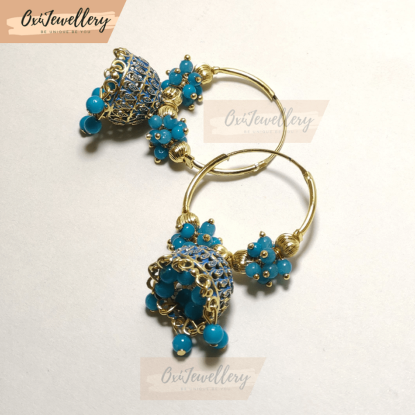 Oxi Pearl Meenakari Ring Jhumka