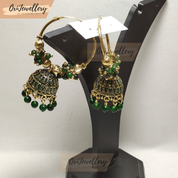 Oxi Pearl Meenakari Ring Jhumka