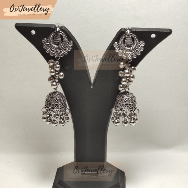 Oxi Silver Party Jhumka