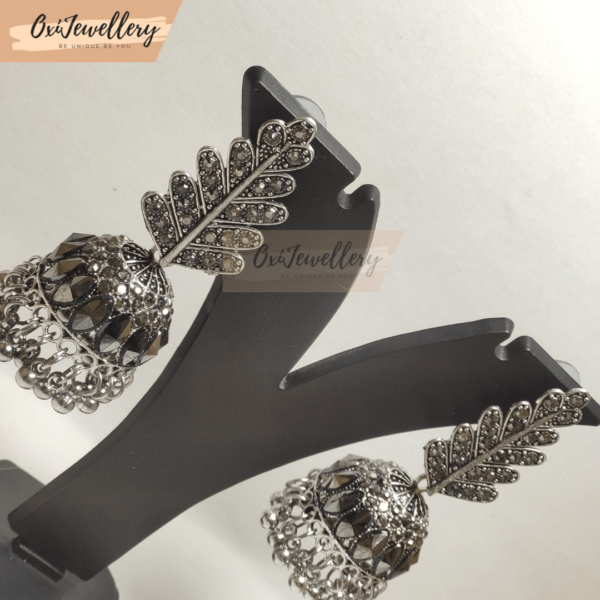 Oxi Silver Petal Metal Jhumka