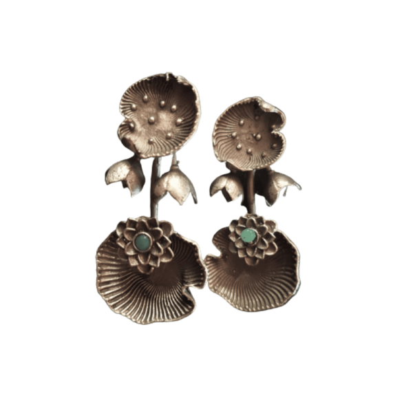 Half Shell Oxidized Earring